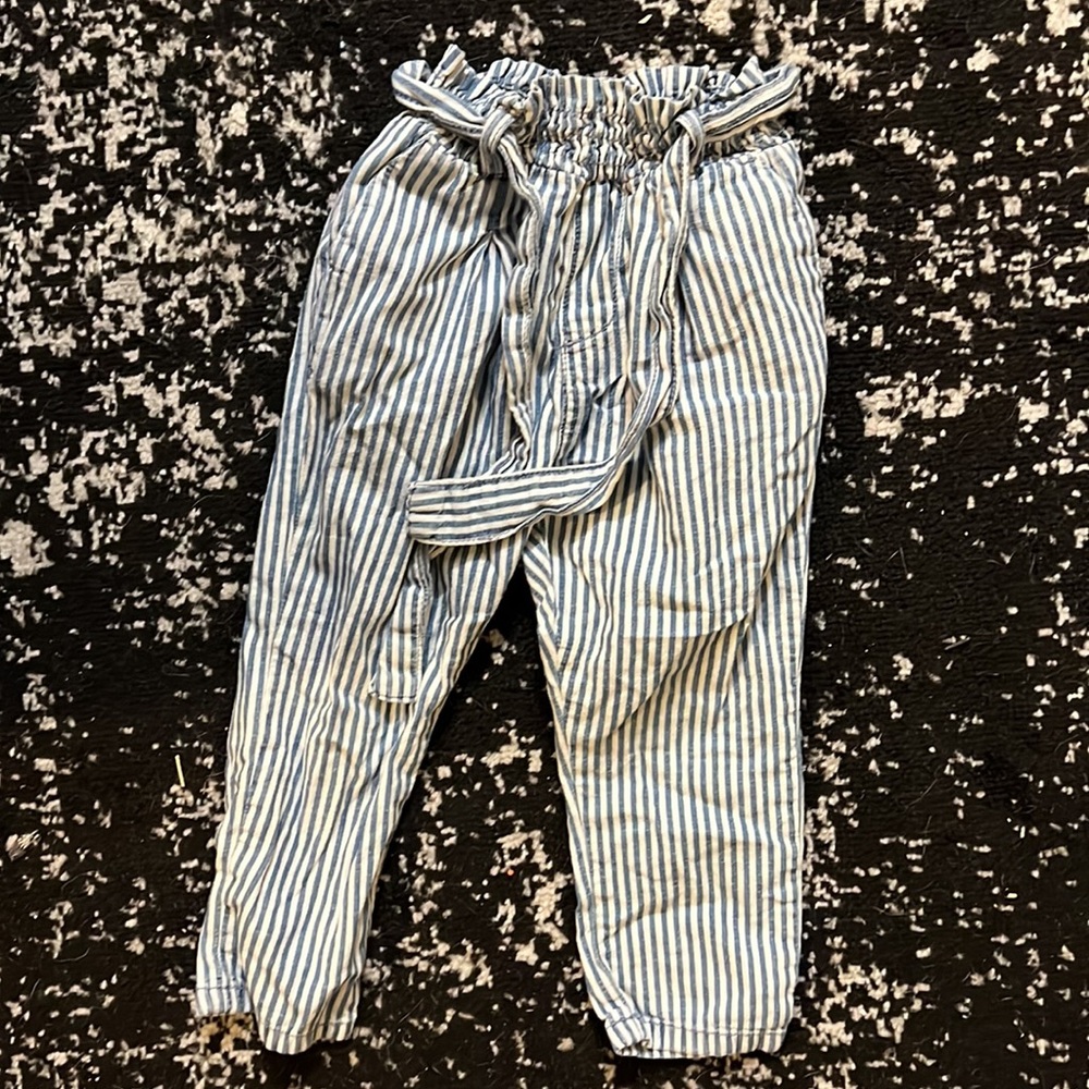 Zara Baby Girl blue & white Striped Trousers